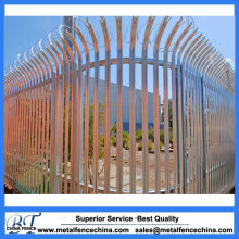 Galvanized Steel Curved Top Palisade Fencing